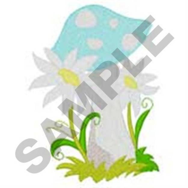 Picture of Mushroom & Flowers Machine Embroidery Design