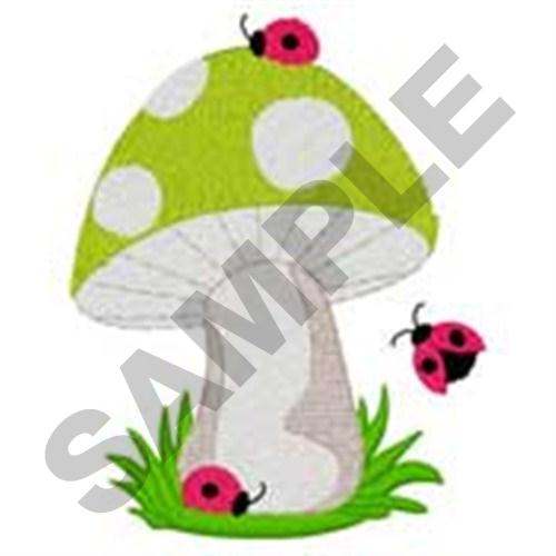 Mushroom & Ladybugs Machine Embroidery Design