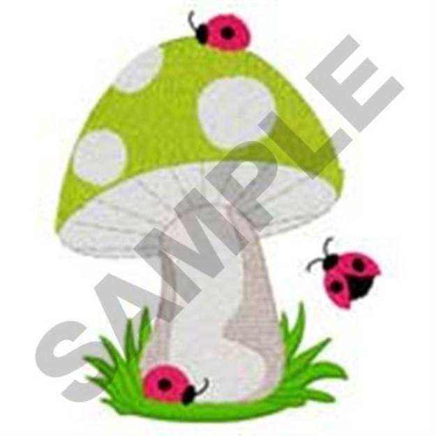 Picture of Mushroom & Ladybugs Machine Embroidery Design