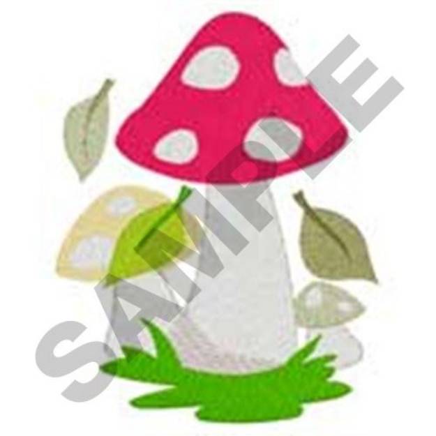 Picture of Fallen Leaf Mushroom Machine Embroidery Design