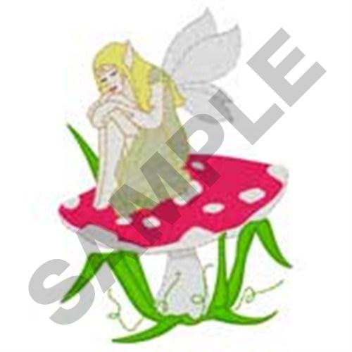Fairy on Mushroom Machine Embroidery Design