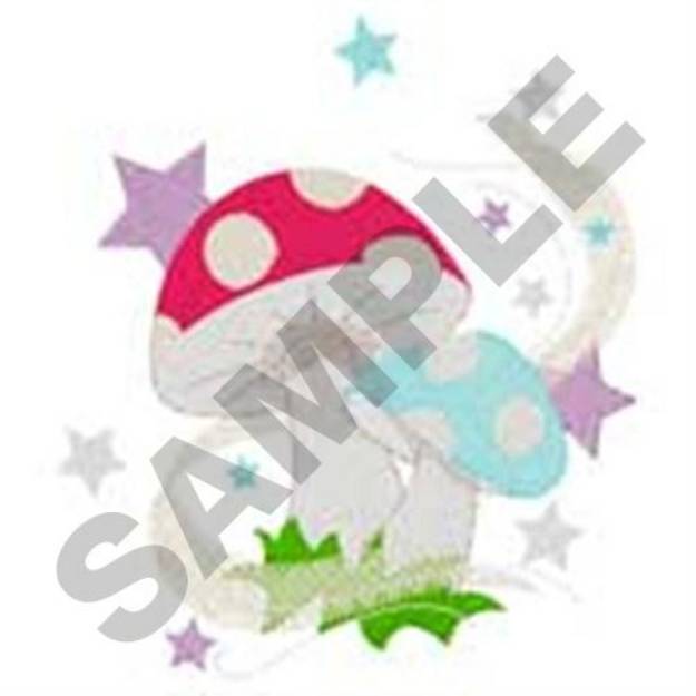 Picture of Mushroom & Stardust Machine Embroidery Design