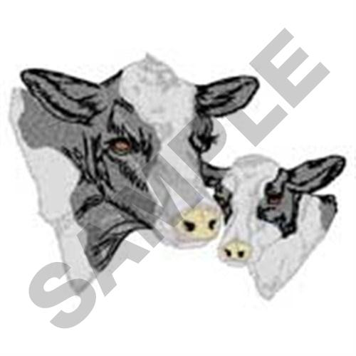 Holstein Cow & Calf Machine Embroidery Design