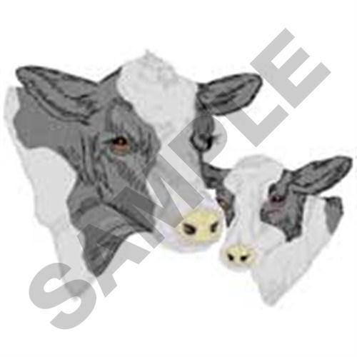 Holstein Cow and Calf Machine Embroidery Design