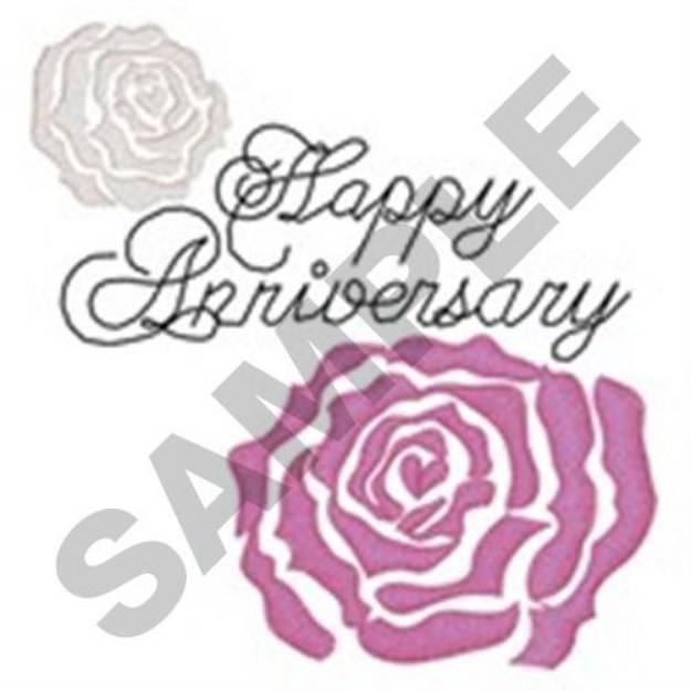 Picture of Anniversary Rose Machine Embroidery Design