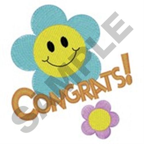 Congrats! Flower Machine Embroidery Design