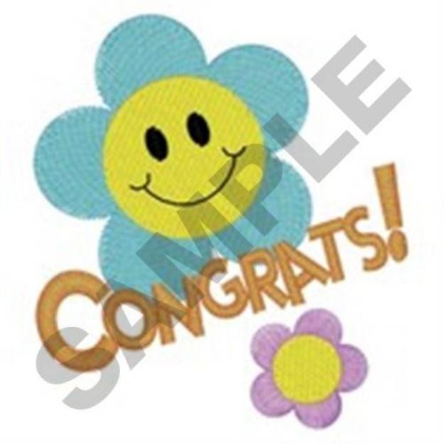 Picture of Congrats! Flower Machine Embroidery Design