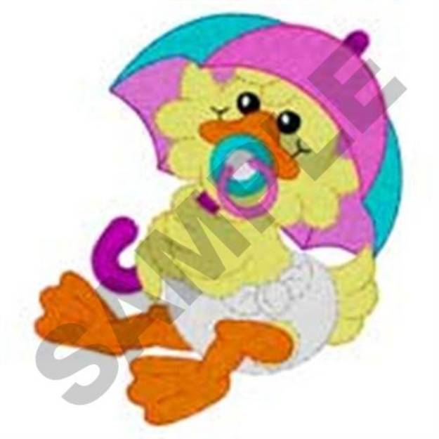 Picture of Duck Umbrella Machine Embroidery Design