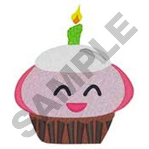 Picture of Cupcake Smiley Machine Embroidery Design