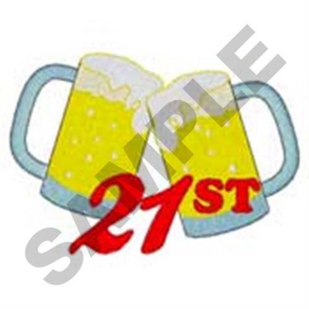Picture of 21st Birthday Machine Embroidery Design