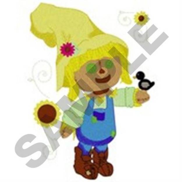 Picture of Scarecrow Sunflower Machine Embroidery Design