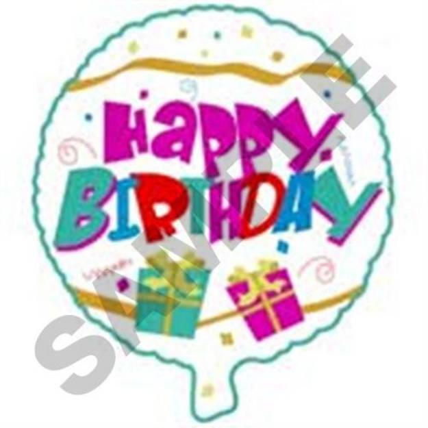 Picture of Happy Birthday Balloon Machine Embroidery Design