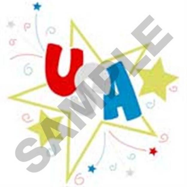 Picture of U S A Star Machine Embroidery Design