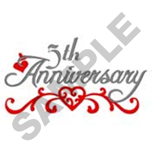5th Anniversary Machine Embroidery Design