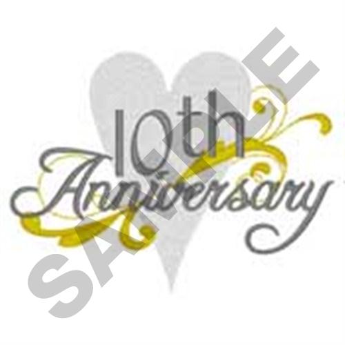 10th Anniversary Machine Embroidery Design