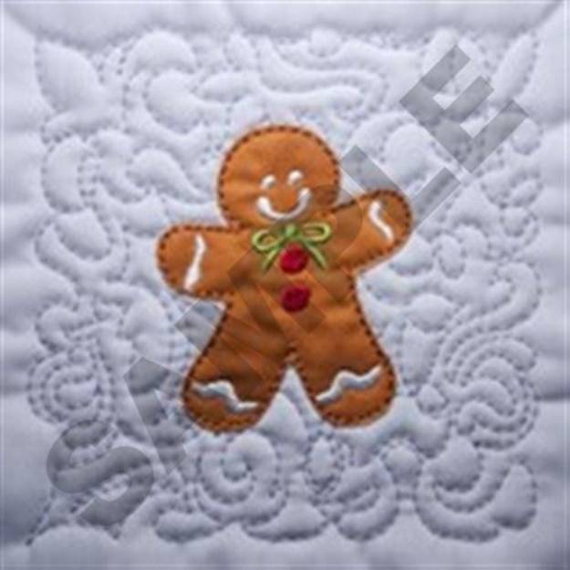 Picture of Gingerbread Man Quilt Machine Embroidery Design