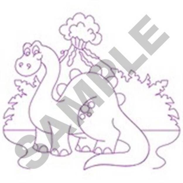 Picture of Dinosaur Quilt Machine Embroidery Design
