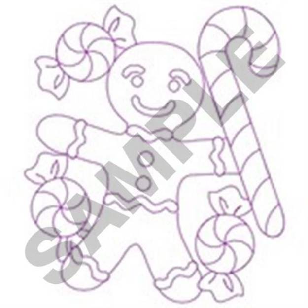 Picture of Gingerbread Man Quilt Machine Embroidery Design
