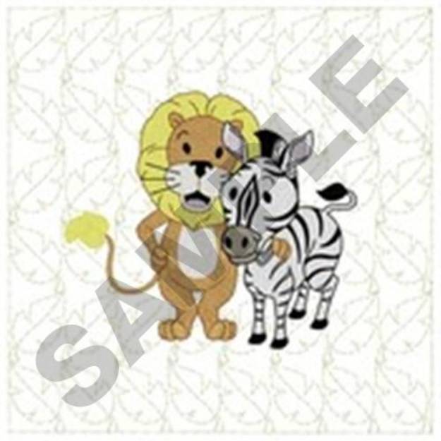 Picture of Lion Zebra Quilt Machine Embroidery Design