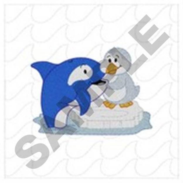Picture of Orca Penguin Quilt Machine Embroidery Design