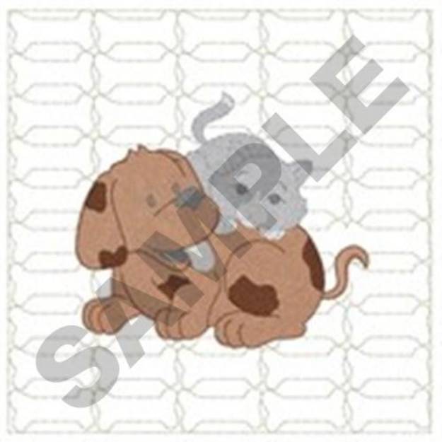 Picture of Dog Cat Quilt Machine Embroidery Design