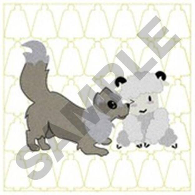 Picture of Wolf Sheep Quilt Machine Embroidery Design