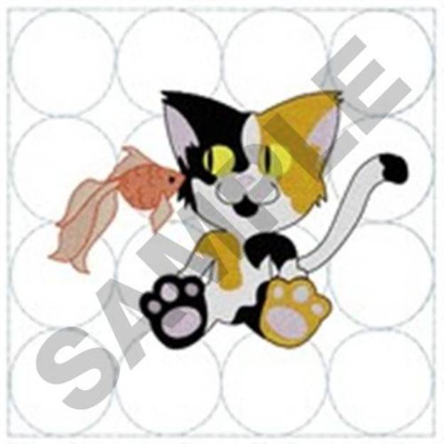 Picture of Cat Fish Quilt Machine Embroidery Design