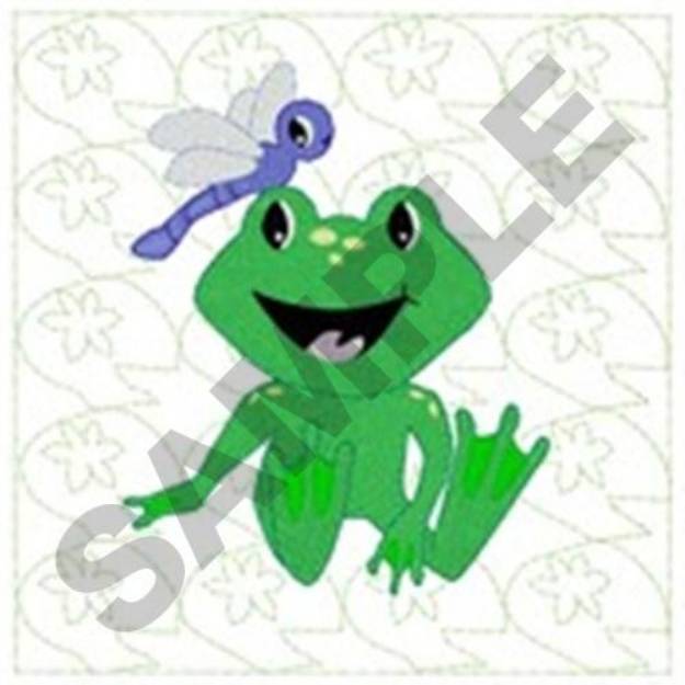 Picture of Frog Dragonfly Quilt Machine Embroidery Design