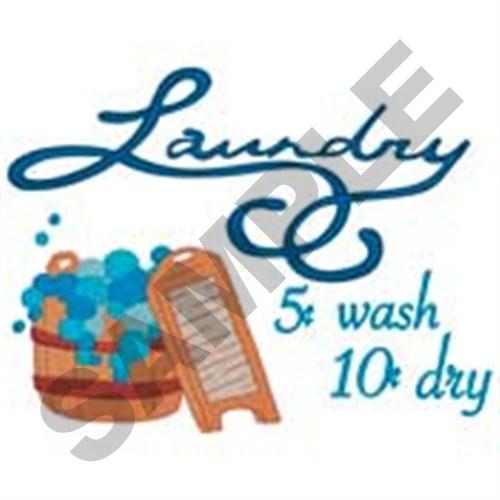 Laundry Washboard Machine Embroidery Design