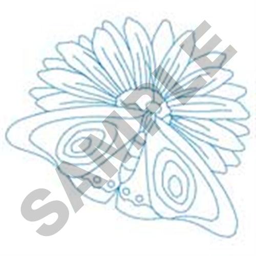 Butterfly On Daisy Machine Embroidery Design