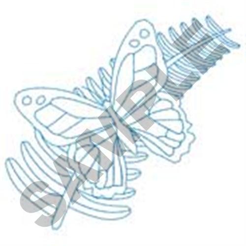 Butterfly On Leaf Machine Embroidery Design