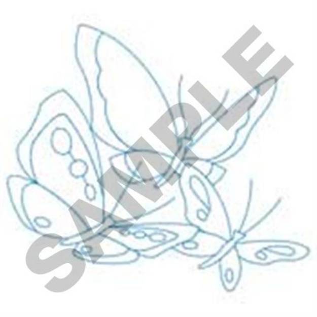 Picture of Butterflies Flying Machine Embroidery Design