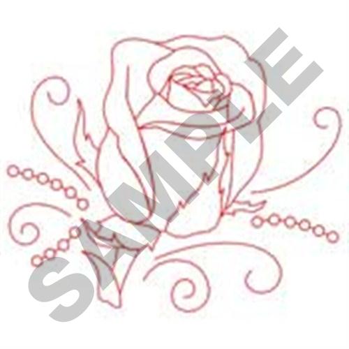 Rosebud Swirl Machine Embroidery Design