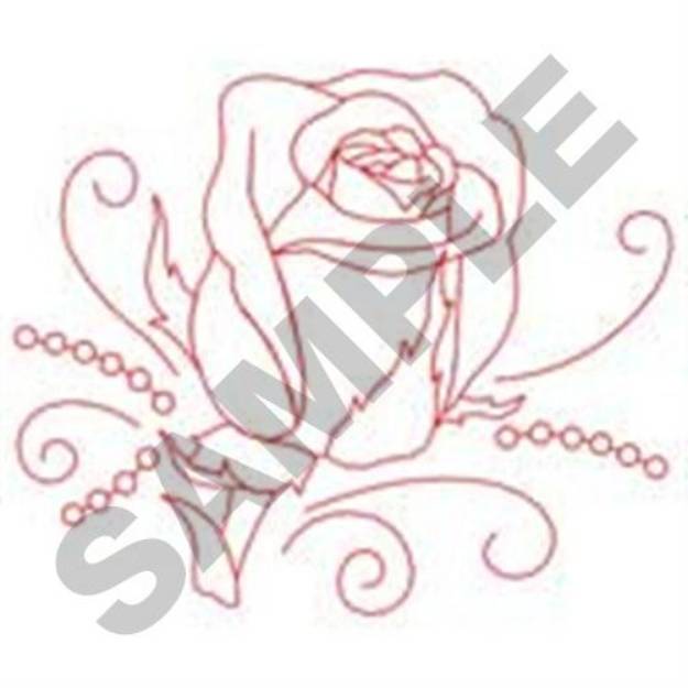 Picture of Rosebud Swirl Machine Embroidery Design