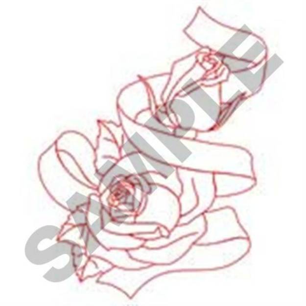 Picture of Roses with Ribbon Machine Embroidery Design