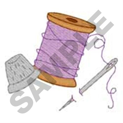 Thread and Needle Machine Embroidery Design