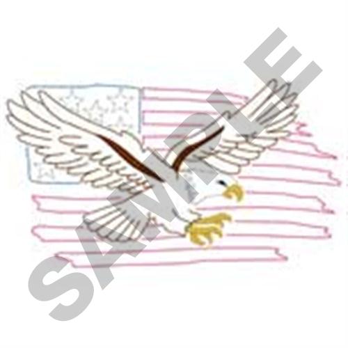Eagle Flag Machine Embroidery Design