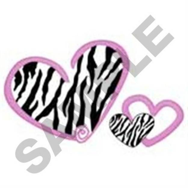 Picture of Zebra Hearts Machine Embroidery Design