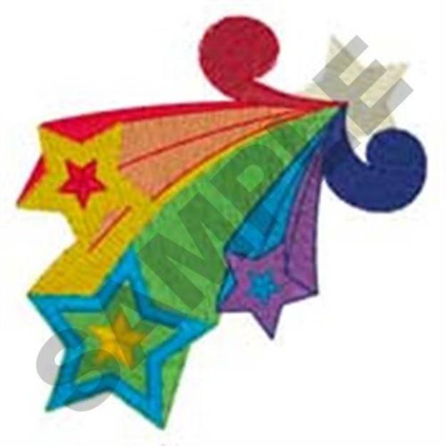Picture of Rainbow Stars Machine Embroidery Design