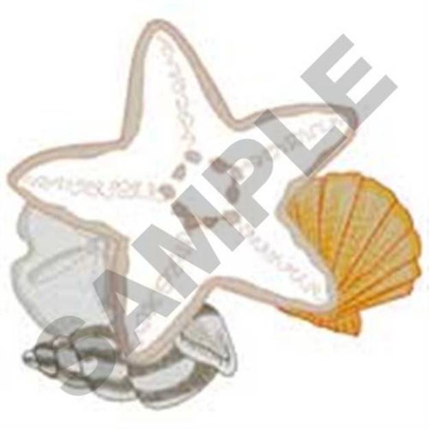 Picture of Shells Applique Machine Embroidery Design