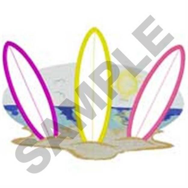 Picture of Surfboard Applique Machine Embroidery Design