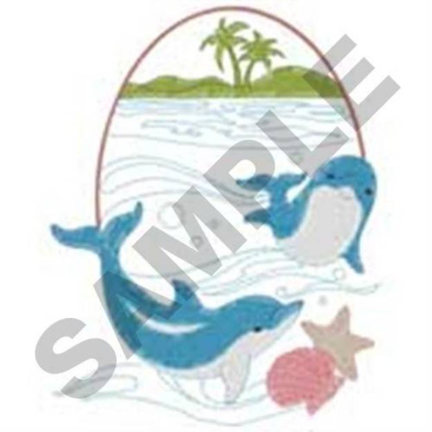 Picture of Ocean Dolphins Machine Embroidery Design