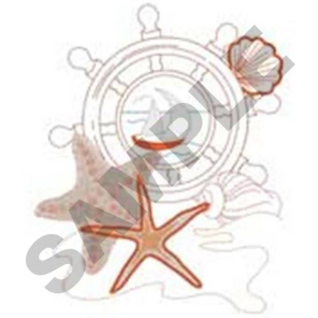 Picture of Ship Wheel Machine Embroidery Design