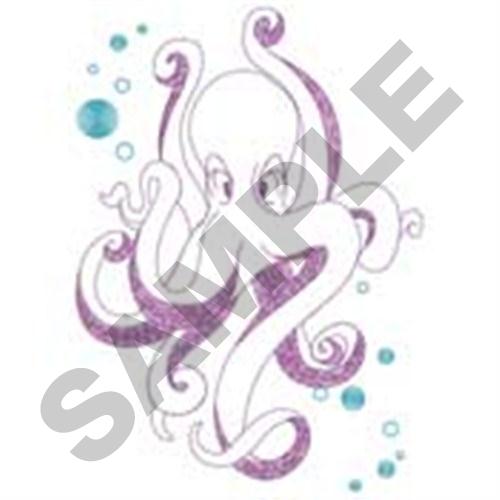 Octopus Bubbles Machine Embroidery Design