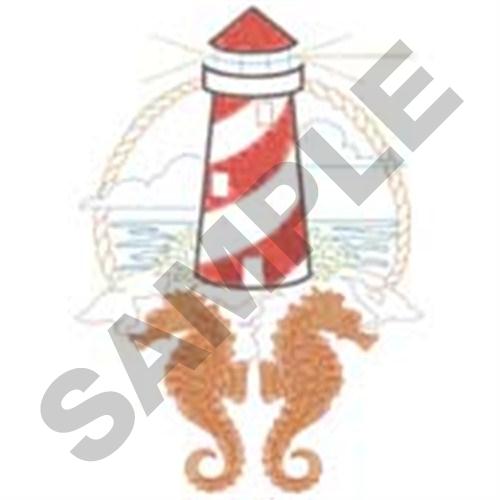 Lighthouse Seahorse Machine Embroidery Design