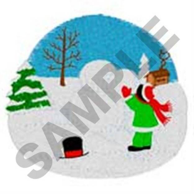 Picture of Building Snowman Machine Embroidery Design