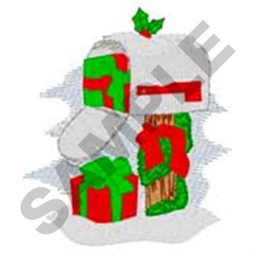 Christmas Mailbox Machine Embroidery Design