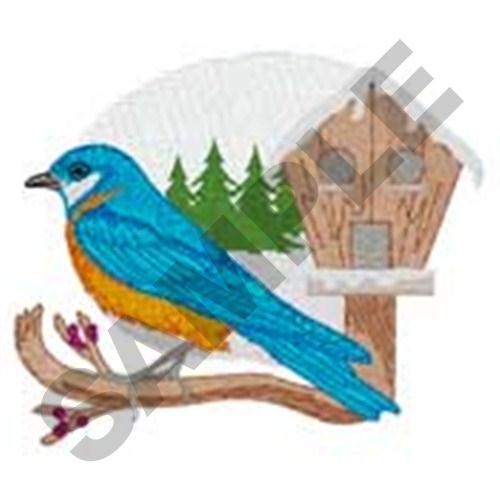 Bluebird House Machine Embroidery Design