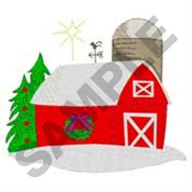 Picture of Christmas Barn Machine Embroidery Design