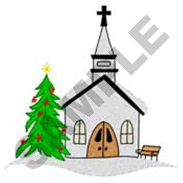 Picture of Christmas Church Machine Embroidery Design